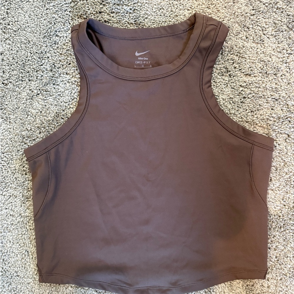 Nike Women's Brown Workout Crop Tank Top